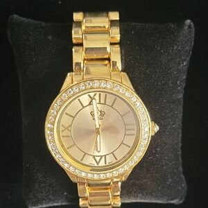Premier Designs Jewelry "Gold Crown" Women's Watch with Crystal Accents